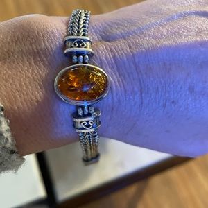 Amber and sterling silver 925 bracelet